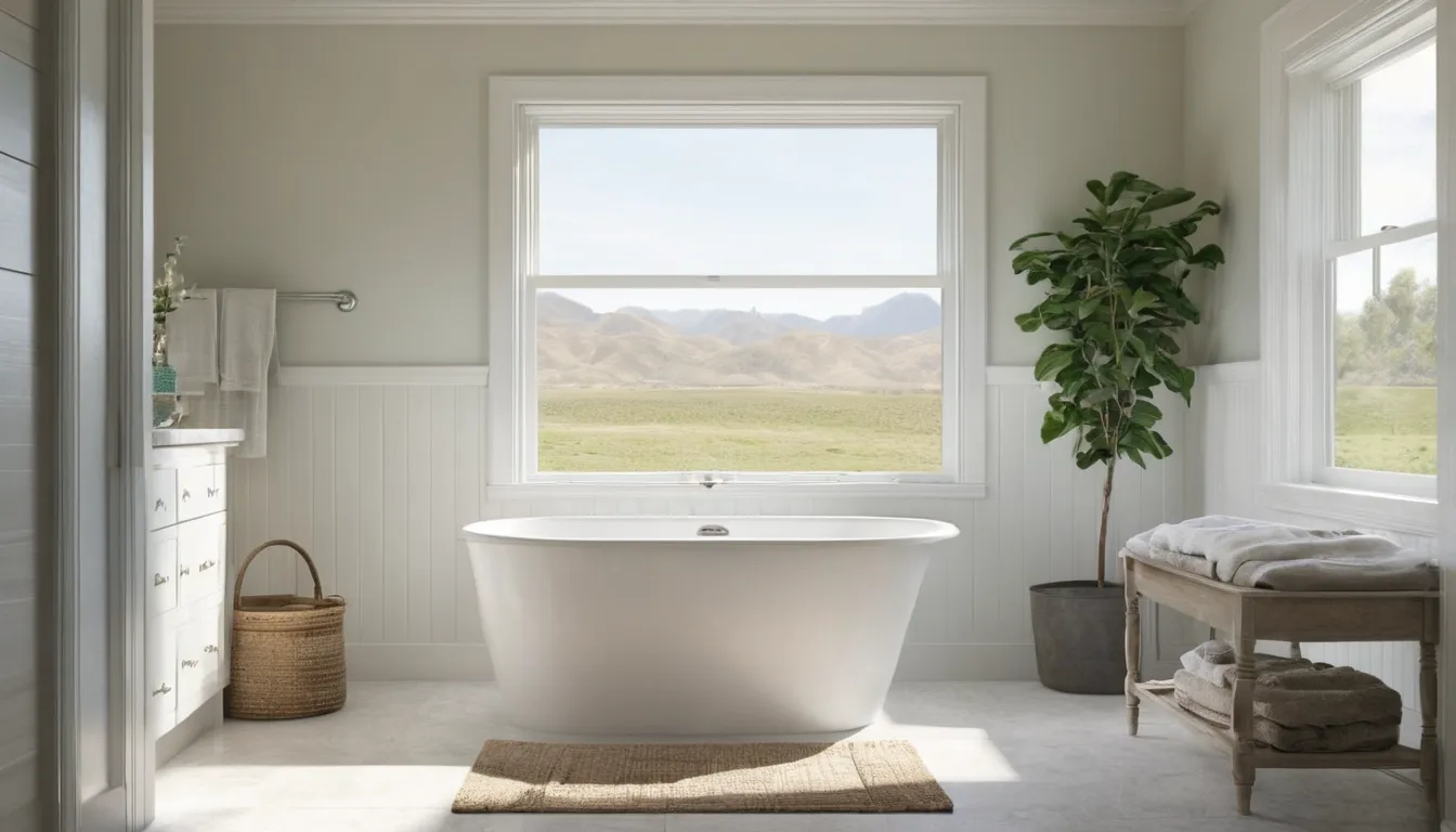 Smiling older homeowner standing beside an open walk-in tub in a bright bathroom in a home near St. Louis